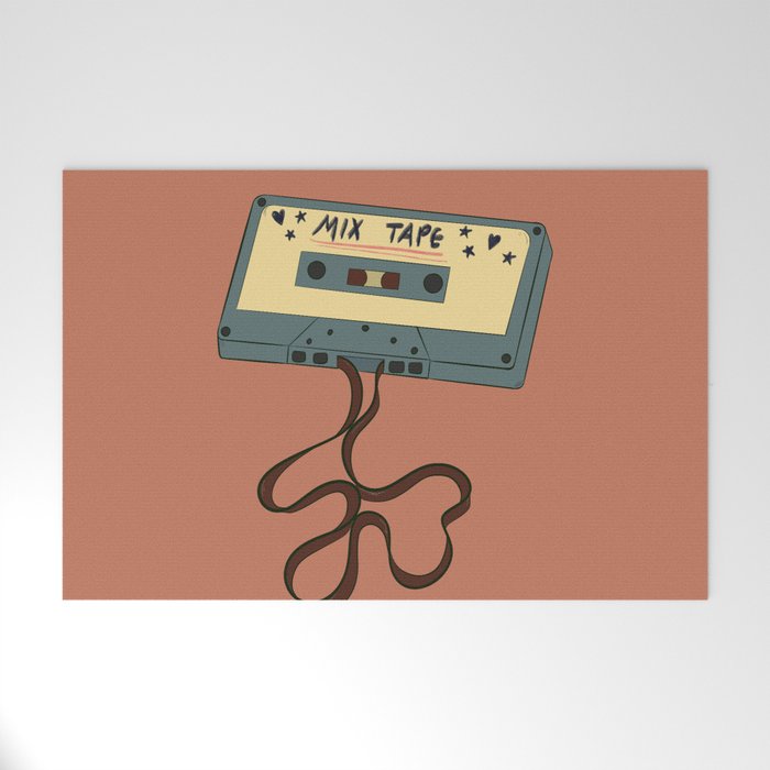 80s Vintage Cassette Mixed Tape  Welcome Mat Gallery Image 1