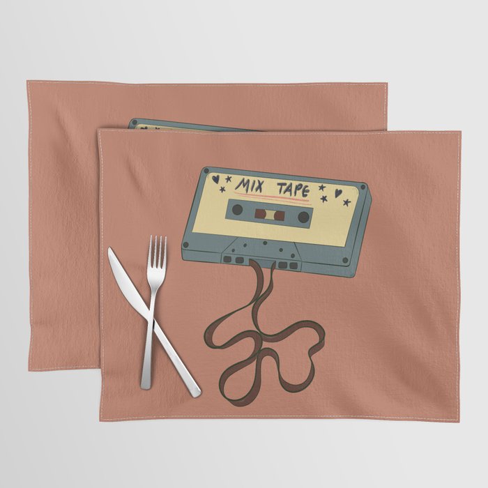 80s Vintage Cassette Mixed Tape  Placemat Gallery Image 1