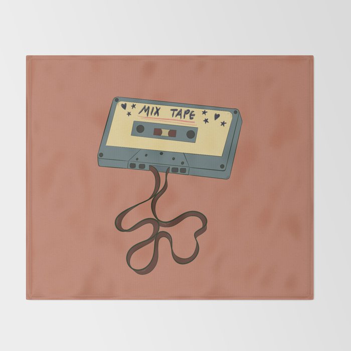 80s Vintage Cassette Mixed Tape  Throw Blanket Gallery Image 2