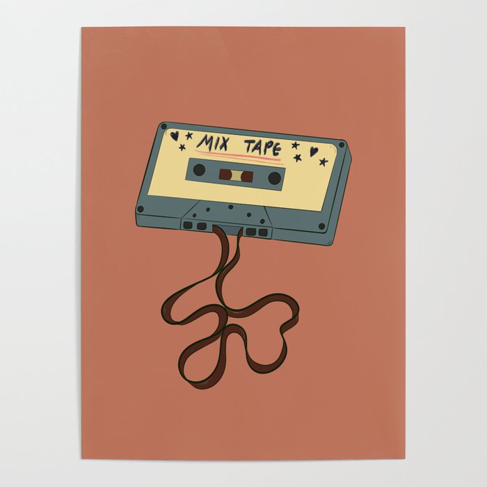 80s Vintage Cassette Mixed Tape  Poster Gallery Image 1