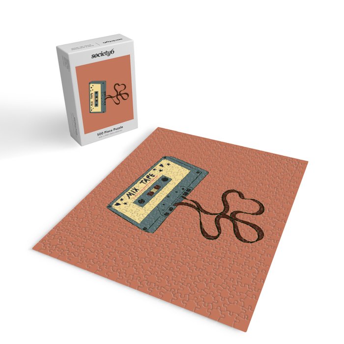 80s Vintage Cassette Mixed Tape  Jigsaw Puzzle Gallery Image 2