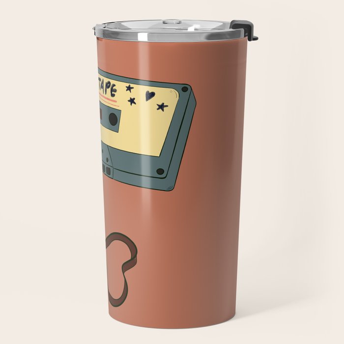 80s Vintage Cassette Mixed Tape  Travel Mug Gallery Image 2