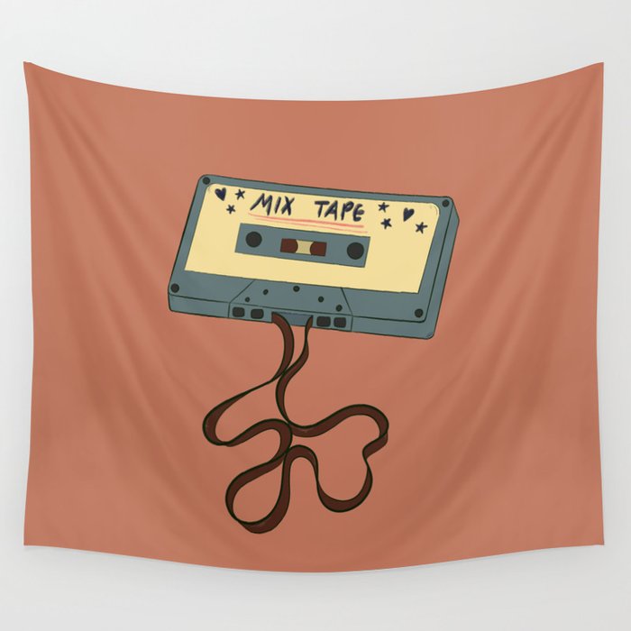 80s Vintage Cassette Mixed Tape  Wall Tapestry Gallery Image 4