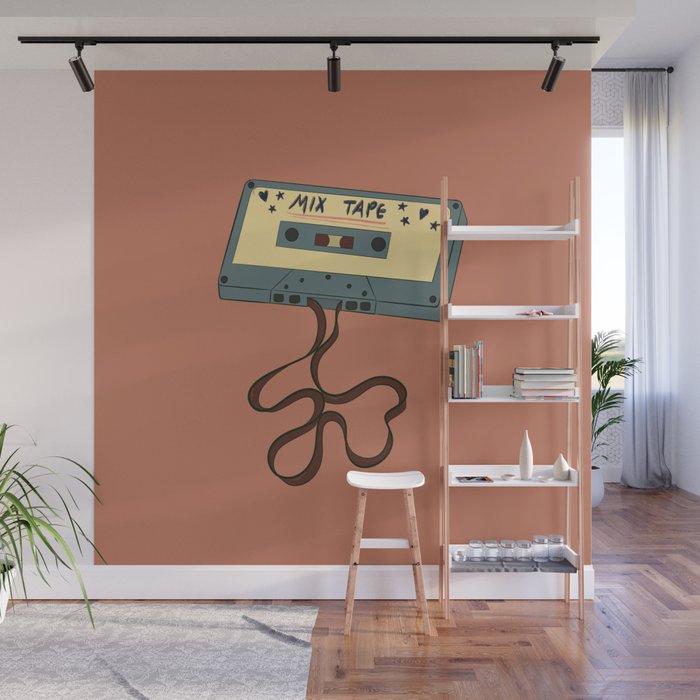 80s Vintage Cassette Mixed Tape  Wall Mural Gallery Image 1