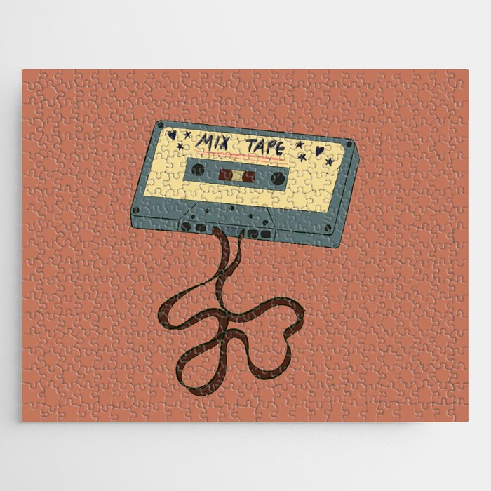 80s Vintage Cassette Mixed Tape  Jigsaw Puzzle Gallery Image 1