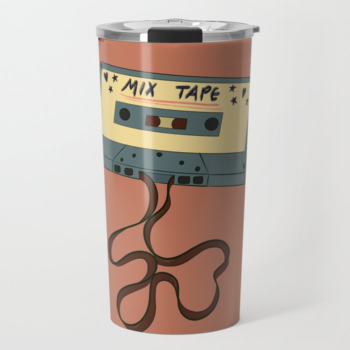 80s Vintage Cassette Mixed Tape  Travel Mug Gallery Image 1
