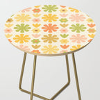 Scandi Floral Grid Retro Flower Pattern in Green Blush Yellow Cream Side Table Gallery Image 2