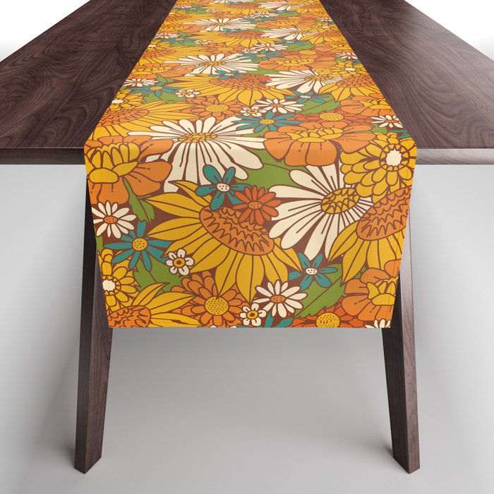 70s Retro Floral Table Runner Gallery Image 1