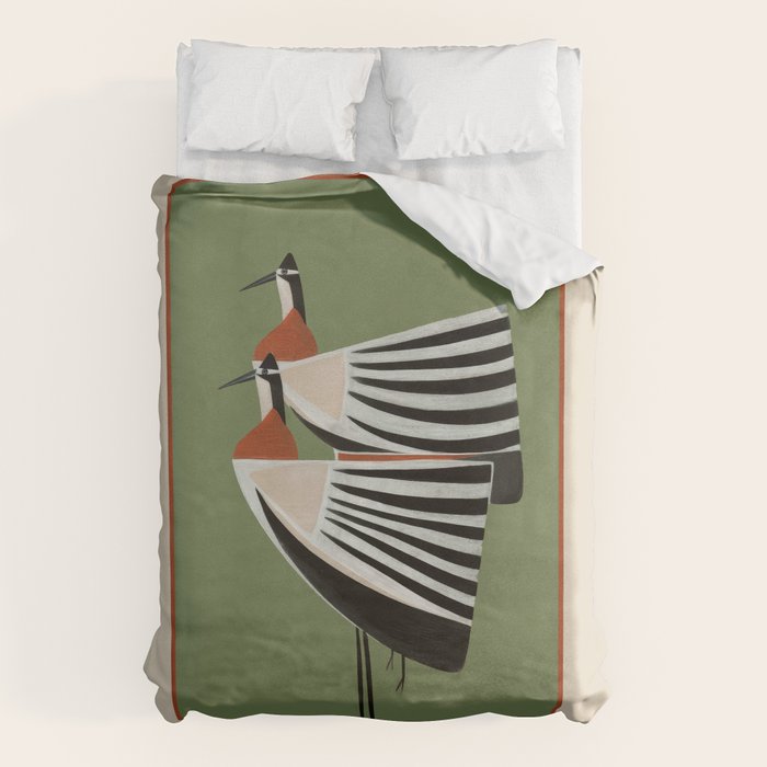 Striped Bird Pair Duvet Cover Gallery Image 1