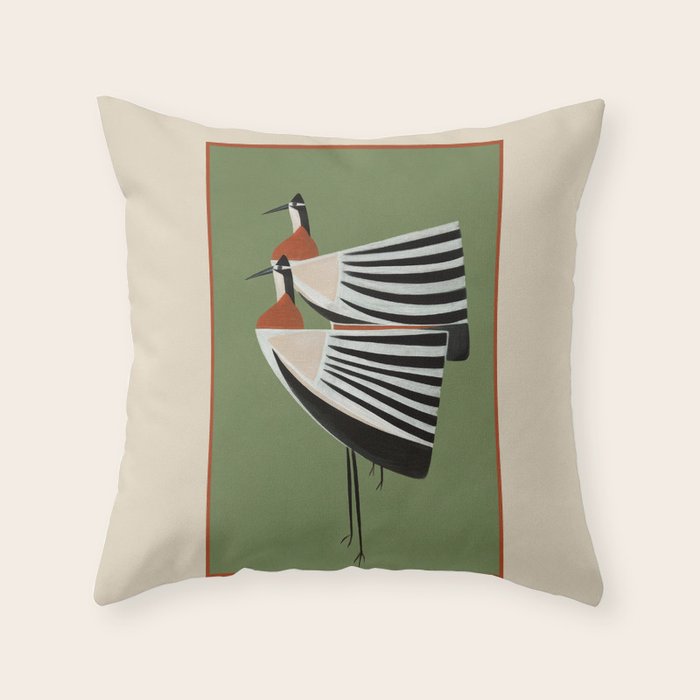 Striped Bird Pair Throw Pillow Gallery Image 6
