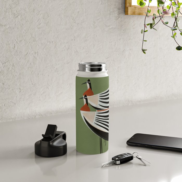 Striped Bird Pair Water Bottle Gallery Image 4