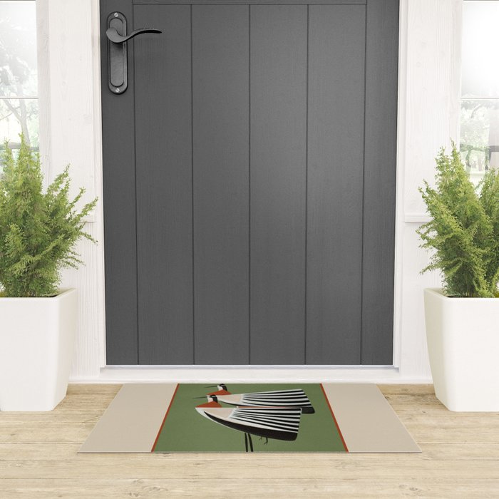 Striped Bird Pair Welcome Mat Gallery Image 3