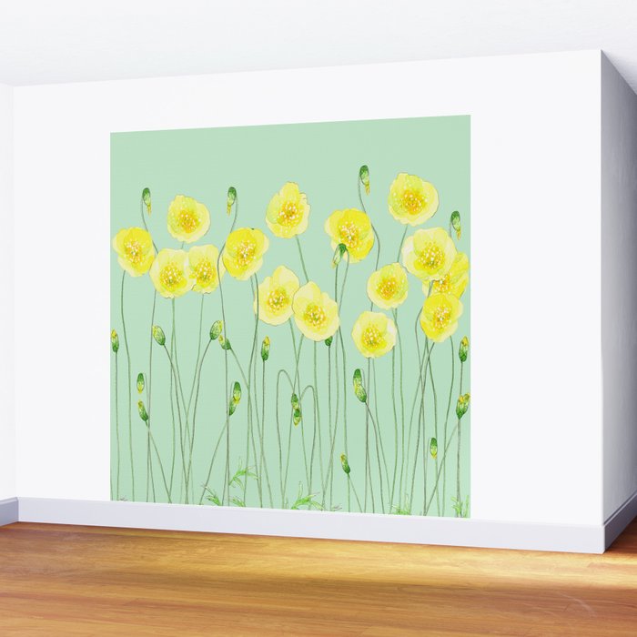 Yellow Wildflowers II Wall Mural Gallery Image 2