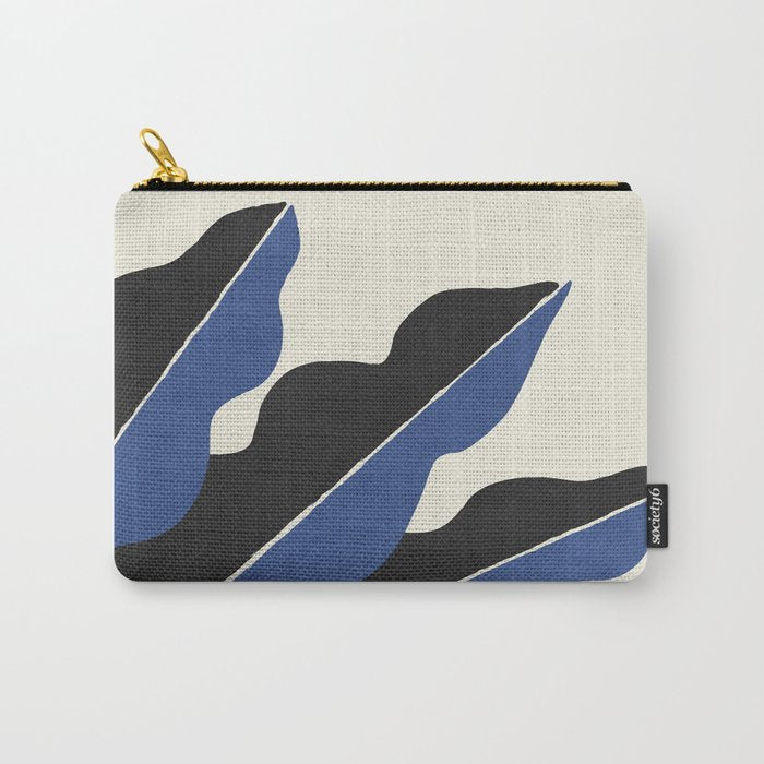 Color Block Abstract Leaf - Blue Black  Carry All Pouch Gallery Image 1