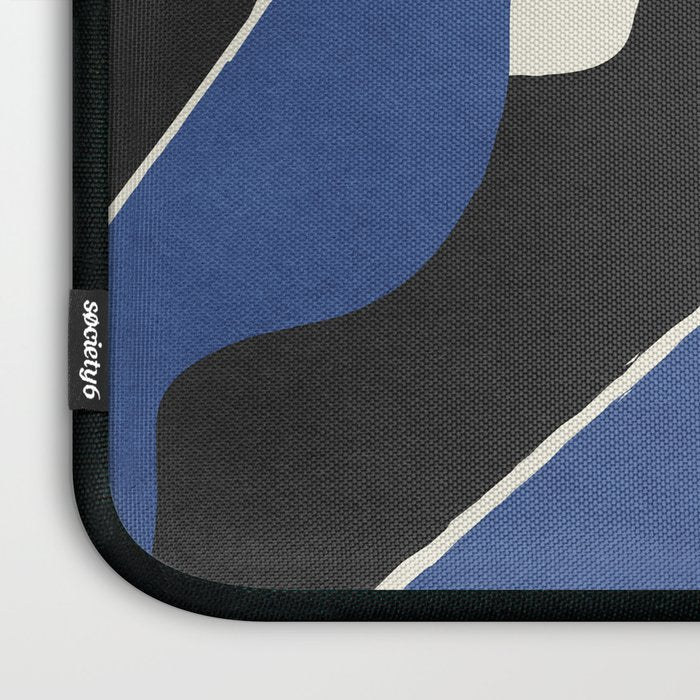 Color Block Abstract Leaf - Blue Black  Laptop Sleeve Gallery Image 3