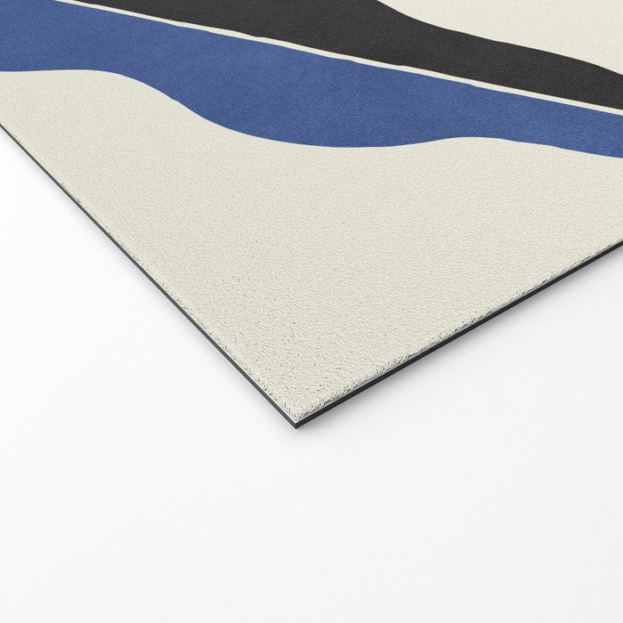 Color Block Abstract Leaf - Blue Black  Welcome Mat Gallery Image 2