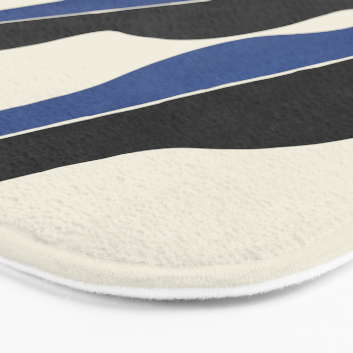 Color Block Abstract Leaf - Blue Black  Bath Mat Gallery Image 3