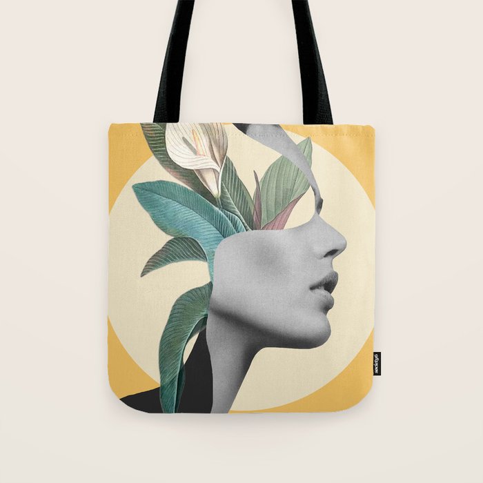 Floral Portrait /collage 3 Tote Bag Gallery Image 1