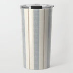 ivy stripes - blue, rust on cream Travel Mug Gallery Image 1