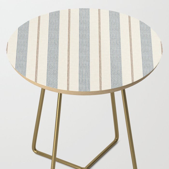 ivy stripes - blue, rust on cream Side Table Gallery Image 2