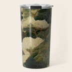Japanese green Forest Painting Autumn Art Japandi Wall Art maximalist Art Nouveau Botanical Print Travel Mug Gallery Image 1