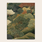 Japanese green Forest Painting Autumn Art Japandi Wall Art maximalist Art Nouveau Botanical Print Notebook Gallery Image 4