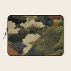 Japanese green Forest Painting Autumn Art Japandi Wall Art maximalist Art Nouveau Botanical Print Laptop Sleeve Gallery Image 1