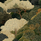 Japanese green Forest Painting Autumn Art Japandi Wall Art maximalist Art Nouveau Botanical Print Coffee Mug Gallery Image 2