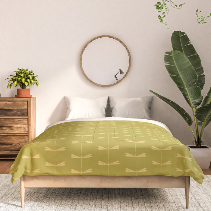 Dragonfly Pattern XV Chartreuse Green Comforter Gallery Image 3