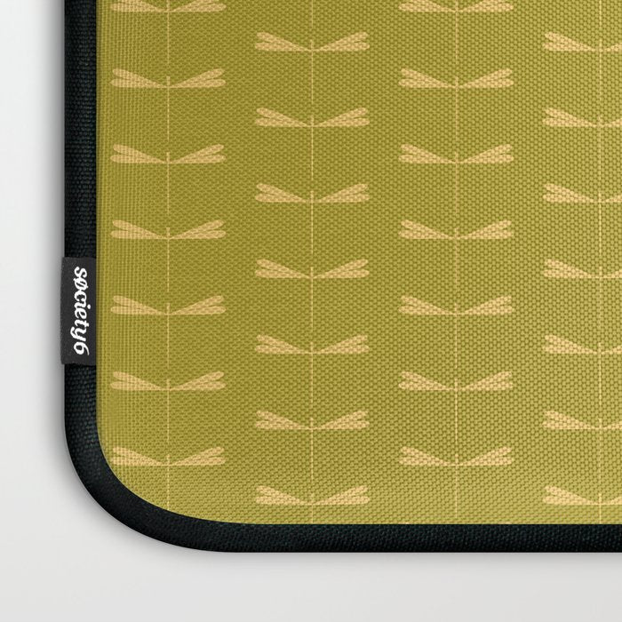 Dragonfly Pattern XV Chartreuse Green Laptop Sleeve Gallery Image 3