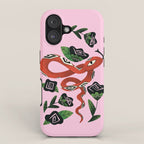 Snake with Black Roses Lunar New Year Art iPhone Case Gallery Image 1
