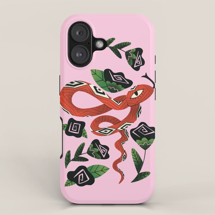 Snake with Black Roses Lunar New Year Art iPhone Case Gallery Image 1