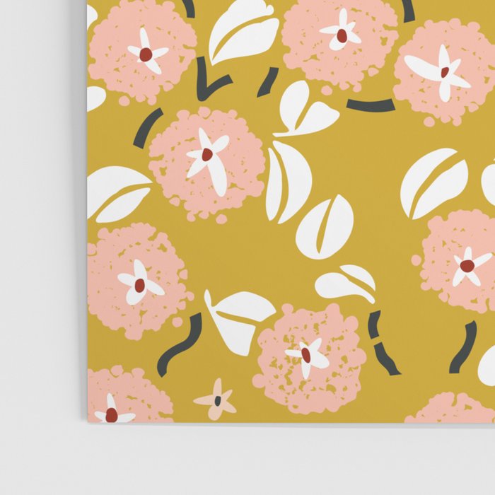 japanese Flowers light mustard Poster Gallery Image 3
