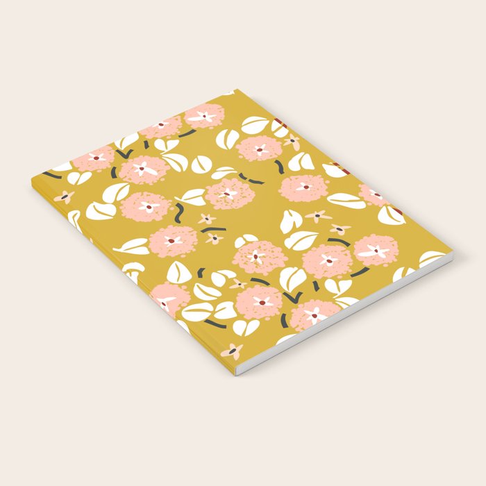 japanese Flowers light mustard Notebook Gallery Image 1