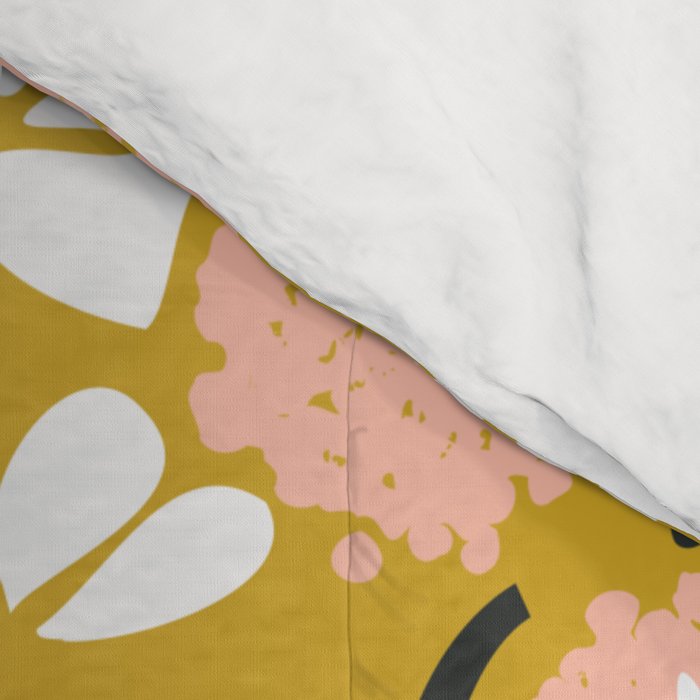 japanese Flowers light mustard Comforter Gallery Image 4