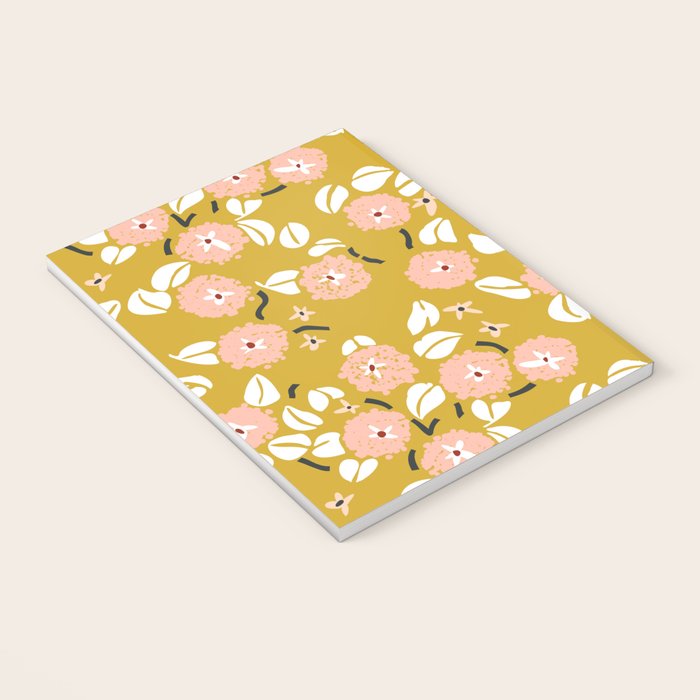 japanese Flowers light mustard Notebook Gallery Image 3