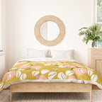 japanese Flowers light mustard Duvet Cover Gallery Image 3
