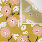 japanese Flowers light mustard Wall Tapestry Gallery Image 3