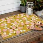 japanese Flowers light mustard Outdoor Rug Gallery Image 2