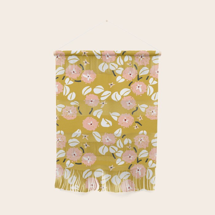 japanese Flowers light mustard Wall Hanging Gallery Image 1