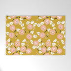 japanese Flowers light mustard Welcome Mat Gallery Image 1