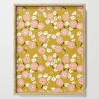 japanese Flowers light mustard Serving Tray Gallery Image 1