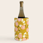 japanese Flowers light mustard Wine Chiller Gallery Image 2