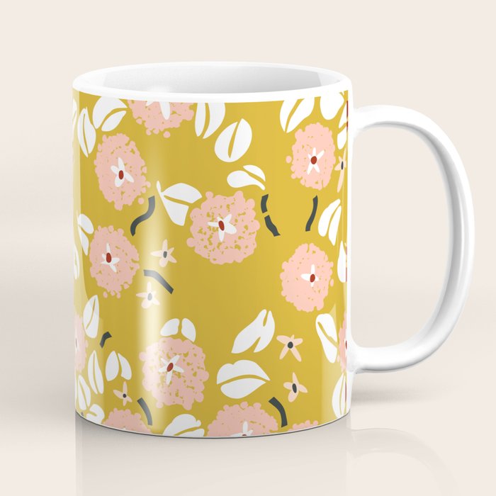 japanese Flowers light mustard Coffee Mug Gallery Image 1