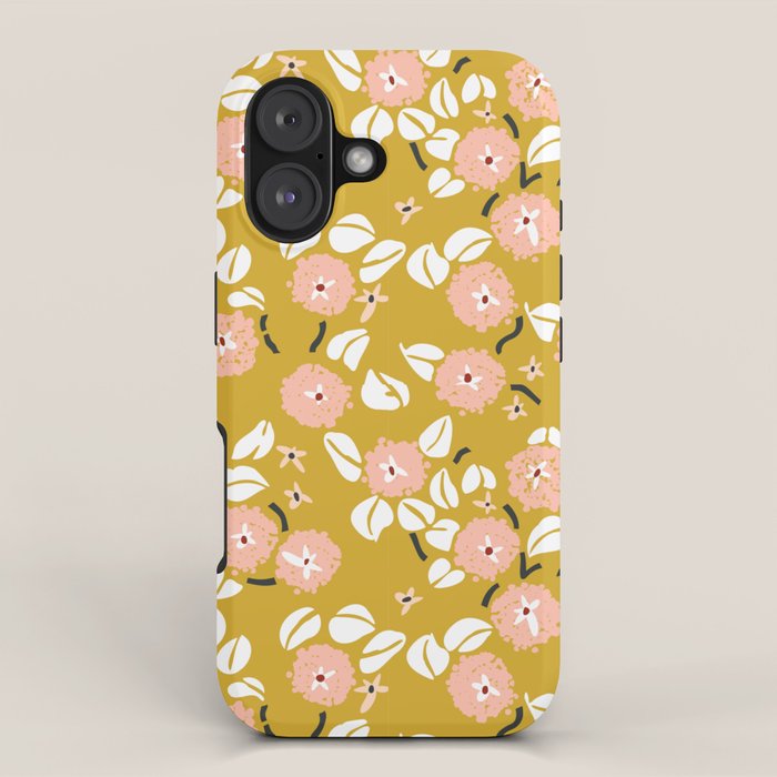japanese Flowers light mustard iPhone Case Gallery Image 1