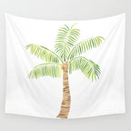 Palm Tree Watercolor Wall Tapestry Gallery Image 4