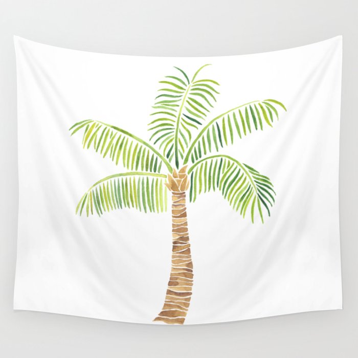 Palm Tree Watercolor Wall Tapestry Gallery Image 4