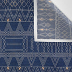 Blue Indigo Jeans Color, Bohemian Oriental Traditional Moroccan Fabric Style Wall Tapestry Gallery Image 3