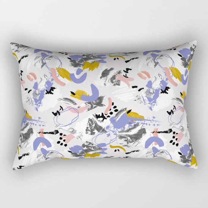 Abstract brush strokes splashes Rectangular Pillow Gallery Image 2