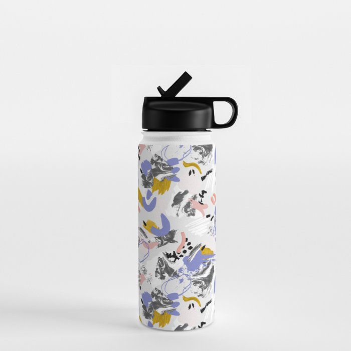 Abstract brush strokes splashes Water Bottle Gallery Image 1